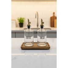 Suo Home Sensa Akasya Standlı Gold Başlıklı 2'li Yağdanlık Seti (500 - 500 Ml)