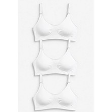 Formactive 1195 Kadın Sütyen Büstiyer 3'lü Set - Ayarlanabilirlanabilir Askılı Pedli - Beyaz S
