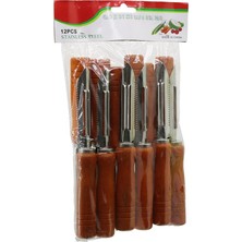 İbico Ibico İ22-117 Gao Jı Bu Xiu 9 + 9 18 cm 2in1 Oyacak Yan Soyacak Ahşap Saplı - 12'li Paket