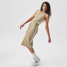 Lacoste Kadın Slim Fit Renk Bloklu Krem Etek