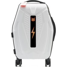 Missidea Siber LED Ekranlı Akıllı Valiz Beyaz (Kabin Boy)+Powerbank Dahildir