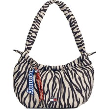 Tommy Hilfiger Siyah Kadın Omuz Çantası Tjw Icon Charms Zebra Shlder Bag