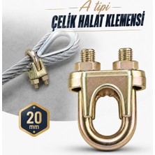 Badem10 Çelik Halat Klemensi 20 mm Somunlu A Tipi Iskota Ipi Sıkma Sabitleme Bağlama Halat Kelepçesi Aparatı