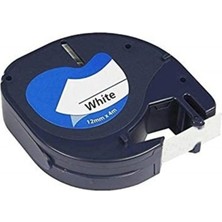 Asitan Dymo Lt Letratag Muadil Beyaz Etikt Siyah Plastik Serit 91201 12MMX4M