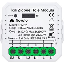 Asitan Tuya Mini Zigbee Iki Çıkışlı Anahtar (Tuya, Smart Life, Home Assistant, ZIGBEE2MQTT Uyumlu)