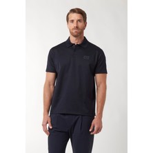 Paul & Shark Erkek Normal Kalıp Logo Etiketli Esnek Pamuklu Kısa Kollu Lacivert Polo Yaka T-Shirt 16311719A-50D