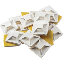 Asitan Kablo Bağı Yapışkanlı, Yapışkanlı Kroşe, 28 x 28 x 5 Mm, 20 Adet