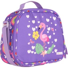 Kaukko Kids Mor Pembe Flamingo Baskılı Kız Çocuk Okul Beslenme Çantası - L7226-1
