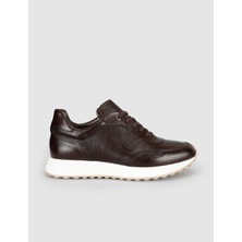 Cabani Kahverengi Erkek Hakiki Deri Sneaker Ayakkabı