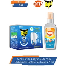 Raid Off! Sinekkovar Losyon 100 ml & Raid Elektrolikit Sistem 45 Gece 27 ml