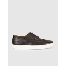 Cabani Kahverengi Hakiki Deri Erkek Oxford Sneaker