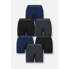 Formactive 4400TAKIM6LI Erkek Boxer Dikişsiz Likralı Set - 6'lı Set & Mikrofiber Esnek İç Giyim Koyu Set M/L