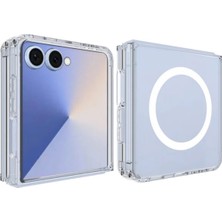 bbtech Samsung Galaxy Z Flip 8 ile Uyumlu Magsafe Darbe ve Kamera Korumalı Ince Şeffaf Sert Tpu Sararmaz Kılıf