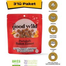 The Good Wild Portakallı Badem Ezmesi | Glutensiz Vegan Atıştırmalık | Ilave Şekersiz | Hurma Püresi | 3X55 gr