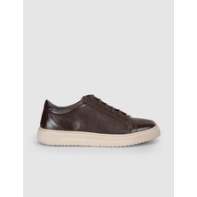 Cabani Kahverengi Hakiki Deri Erkek Casual Sneaker
