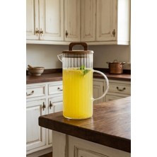 MİEN Yüksek Borosilikat Cam Kavanoz Sürahi 1300 Ml