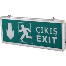 Kaia Life Cata 9167 Ledli Aşağı Ok Exit Çıkış Armatürü 3 Saat Akülü