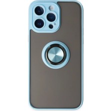Aparim Newface Apple iPhone 14 Pro Kılıf Montreal Yüzüklü Silikon Kapak - Buz Mavi