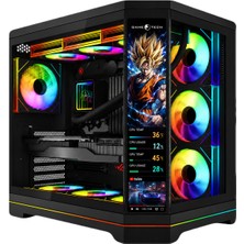 Gametech Vision V2 7x Argb Fanlı LCD Ekranlı Oyuncu Bilgisayar Kasası (Siyah )