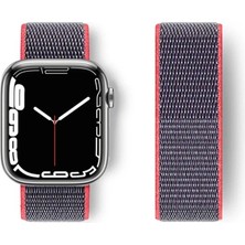 Aparim Newface Apple Watch 42MM Hasırlı Cırtcırtlı Kordon - Pembe