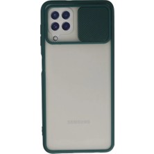 Aparim Newface Samsung Galaxy A22 Kılıf Palm Buzlu Kamera Sürgülü Silikon - Yeşil