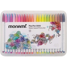 Monami Plus Pen 3000 Pigment Su Bazlı Keçeli Kalem Seti 48LI