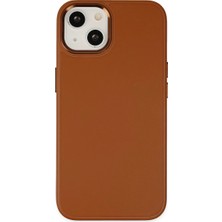 Aparim Newface Apple iPhone 14 Plus Kılıf Asya Deri Silikon - Kahverengi