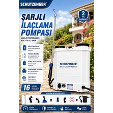 SCHUTZENGER Şarjlı Sırt Tipi Ilaçlama Pompası Akülü 16 Lt Makinesi Pro Turbo Tazikli SCH-2026W