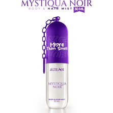 Auran Mystiqua Noir Vücut & Saç Spreyi Besleyici ve Onarıcı Saç Parfümü Anahtarlıklı Vücut Parfümü Charm Body & Hair Mist Spray 30ML