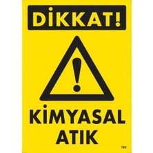 Kaia Life Dikkat Kimyasal Atık Uyarı Levhası 25X35 KOD:796