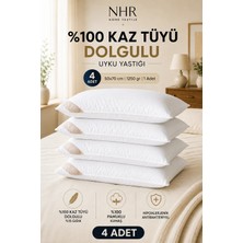 Nhr Home  4 Adet / %100 Kaz Tüyü Dolgulu, %15 Gıdık , Antibakteriyel, Uyku Yastığı / 50 x 70 1250GR 
