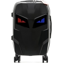 Jarmend Titan LED Ekranlı Akıllı Valiz Kabin Boy Sert Kabuk Karbon