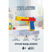 Farbu Oyuncak Renkli ve Hızlı Desert Eagle 12 Renkli Top ve 3 Sünger Mermili Oyuncak Tabanca Oyun Seti