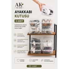 Ak Avm 2 Adet Istiflenebilir Ayakkabı Kutusu, Şeffaf Organizer Aykkabı Düzenleme Kutusu