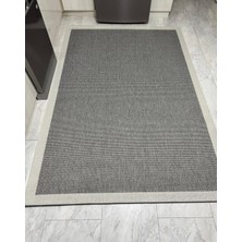 Dekoset Sisal Halı- Hol Koridor Halısı- Kaymaz Taban- Yıkanabilir Kilim Halı Yolluk (Gri-Krem,