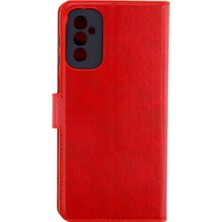 Aparim Newface Samsung Galaxy M52 5g Kılıf Trend S Plus Kapaklı Kılıf - Kırmızı