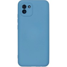Aparim Newface Samsung Galaxy A03 Kılıf Nano Içi Kadife Silikon - Mavi