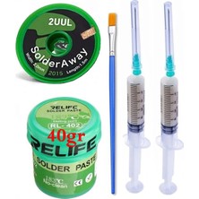 MHM Relıfe RL-402/ Krem Lehim Paste 183°C 40G Flux Lehim Toplama ve 2uul 2015 Emme Teli 2,0mm Lehimleme SETI10