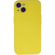 Aparim Newface Apple iPhone 13 Mini Kılıf Nano Içi Kadife Silikon - Sarı