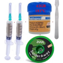 MHM Mechanic Krem/ Lehim Solder Paste 183°C SN63/PB37 42GR Flux Lehim Toplama 2UUL-2015 Emme Fitili 2,0mm ST16