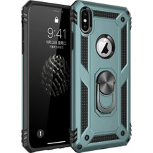 Aparim Newface Apple iPhone Xs Max Kılıf Sofya Yüzüklü Silikon Kapak - Yeşil