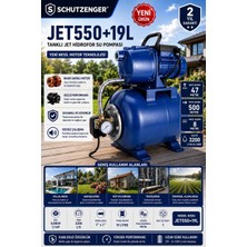 SCHUTZENGER JET550 Su Pompası 1,1 Hp Bakır Sargı 19 Lt Tank 4 Kat 6 Daire Su Verir Otomatik 47 mt Dik Atar