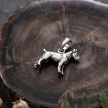 Ebrar Silver Gümüş Köpek Kolye Ucu 925 Ayar Gümüş Köpek Figürlü Unisex Kolye Boxer Figürlü Kolye Ucu