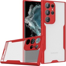 Aparim Newface Samsung Galaxy S23 Ultra Kılıf Platin Silikon - Kırmızı