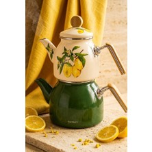 Bambum Unique - Bambu Kulplu Emaye Çaydanlık Takımı Limon
