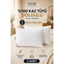 Nhr Home  Kaz Tüyü Dolgulu, %15 Gıdık Antibakteriyel, Uyku Yastığı / 50 x 70 1250GR / 2 Adet