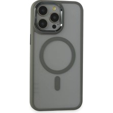 Aparim Newface Apple iPhone 15 Pro Max Kılıf Room Magneticsafe Silikon - Gri