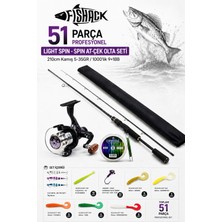 Fishack 51 Parça Profesyonel Spin Olta Seti - 210CM Kamış 5-35GR / 1000'LIK 10BB