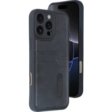 İyisi Olsun Newface Apple iPhone 16 Pro Kılıf Sara Kartvizitli Deri Kılıf - Siyah