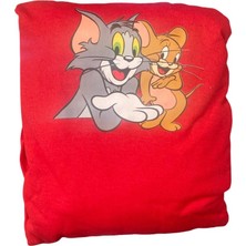 Viteksa Servis Kılıfı Likralı Tom & Jerry Kırmızı Set Çantalı